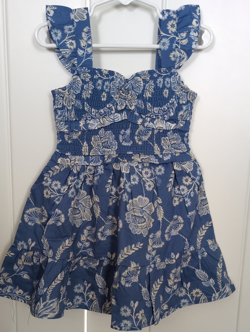 Gymboree Girls Floral Smocked Sundress Blue 4T NWT